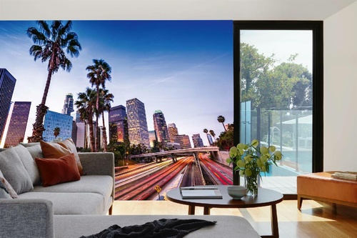 Vlies Fototapete - Landschaft im Stadtzentrum von Los Angeles 375 x 250 cm